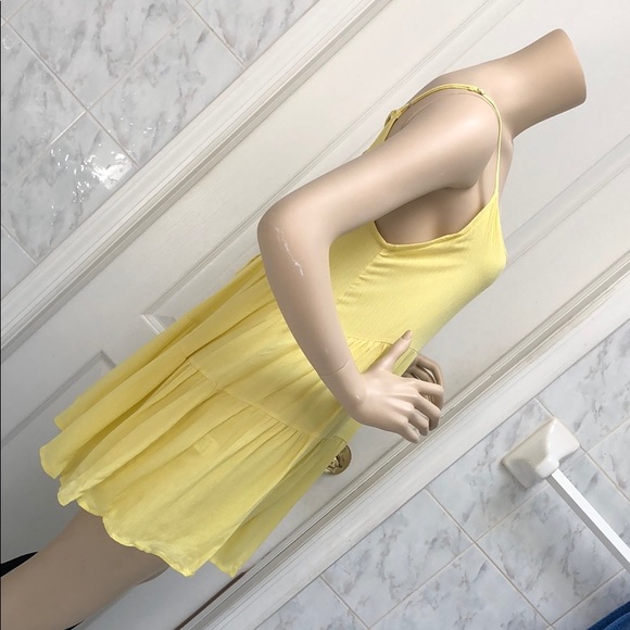 XS, S & M YELLOW CAMI LACE UP SWING MINI DRESS - Picture 8 of 9